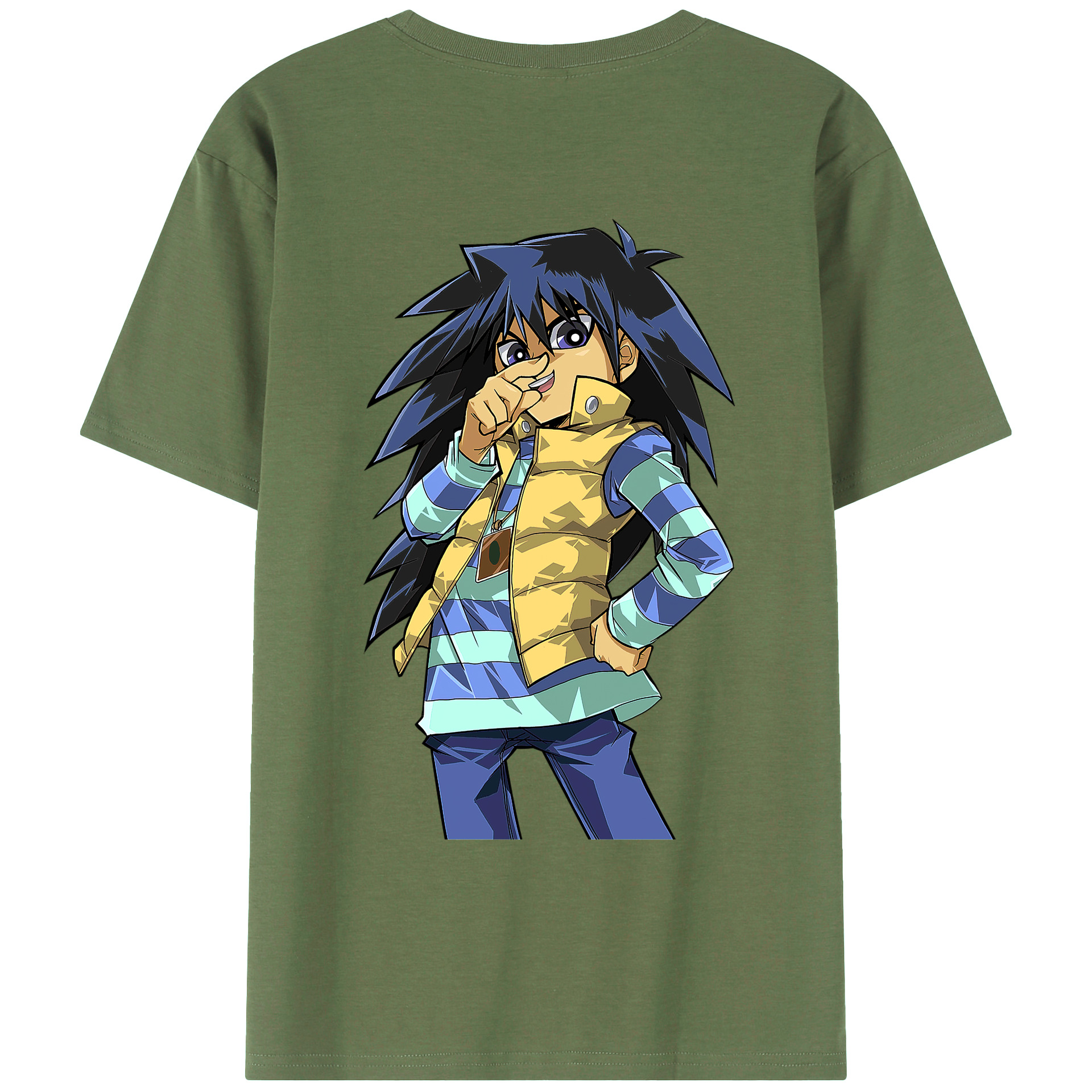 （画像用） 遊☆戯☆王 Yu-Gi-Oh! 綿100％ メンズ半袖Tシャツ（バックプリント） 通気性